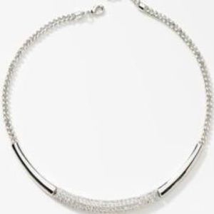 Touchstone Crystal rhodium plated necklace 15/18”